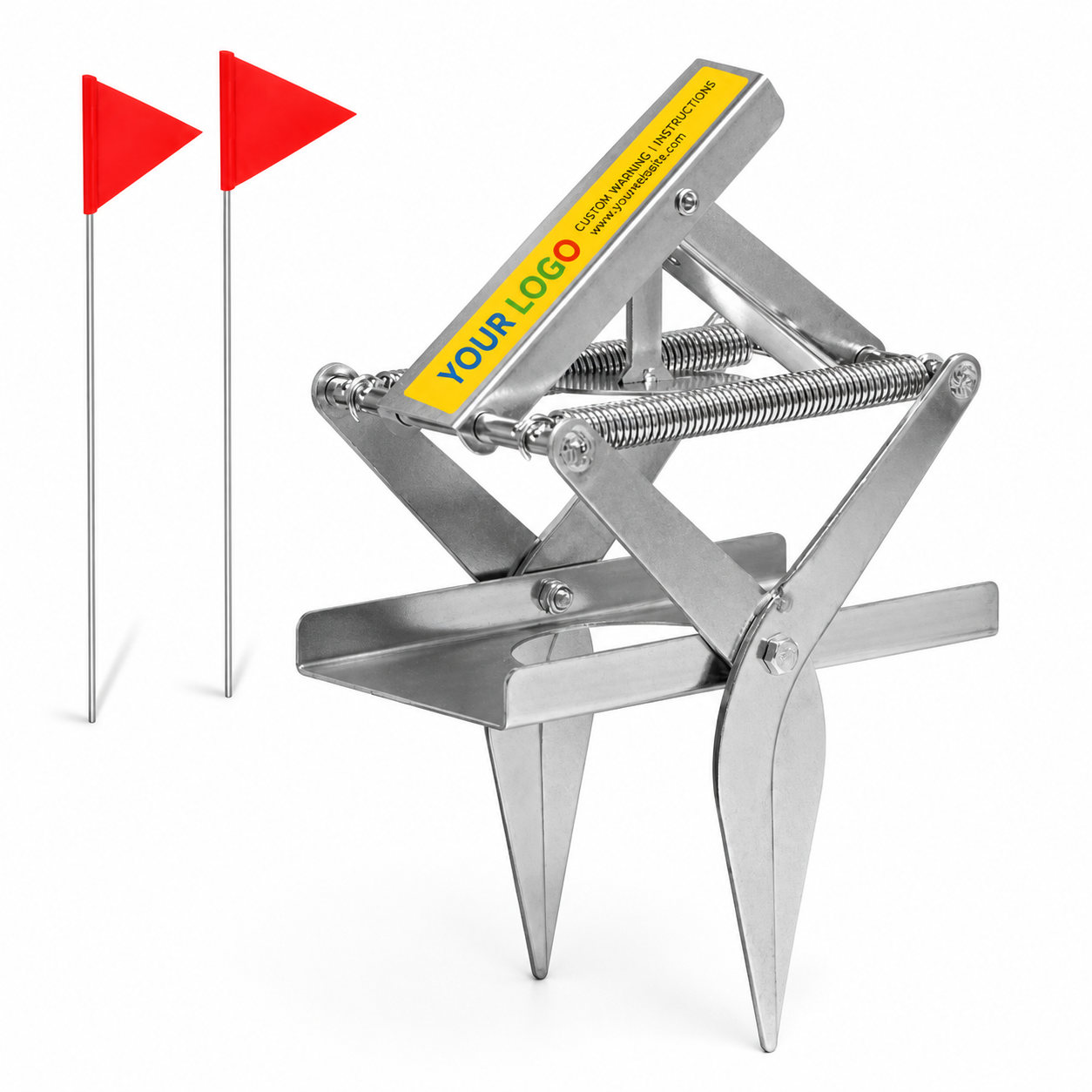 PT-502 custom product label and marker flag mockup